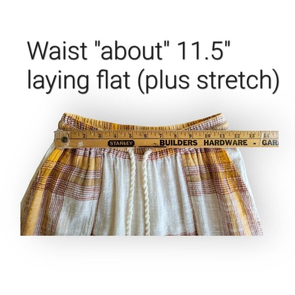 L*Space Cream Plaid Stretch-Waist Pants XS - Picture 5 of 11